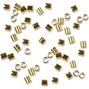 2mm Gold Crimp Beads 50 Pieces Gold Elegance Cousin Corporation